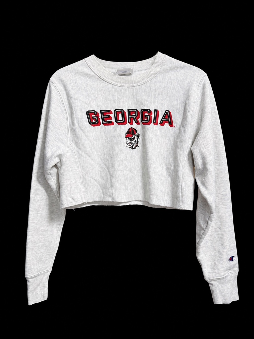 Champion Reverse Weave Georgia Bulldogs Cropped Sweatshirt White